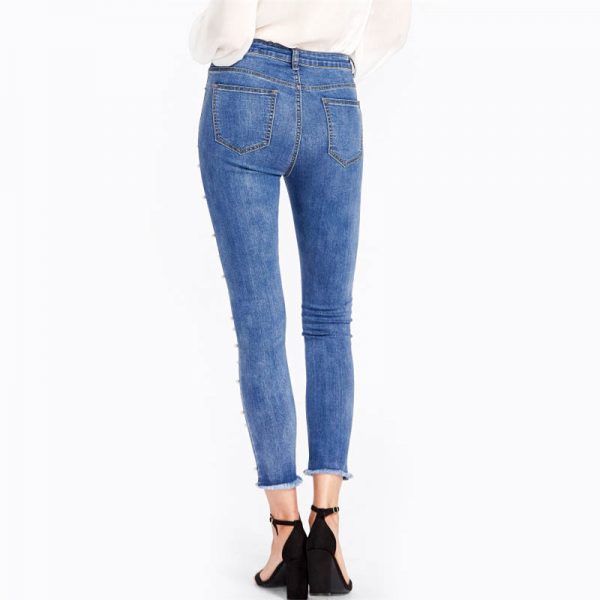 Embellished Frayed Hem Jeans | Style Limits