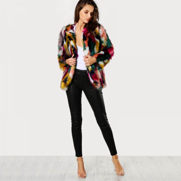 Multicolor Faux Fur Coat | Style Limits