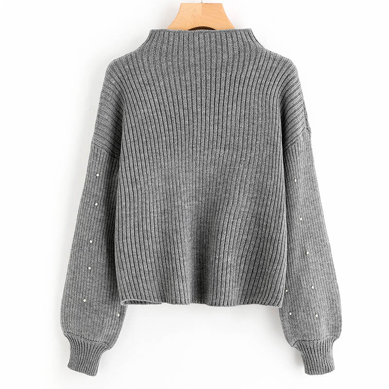 Pearl Beaded Ribbed Sweater | Style Limits