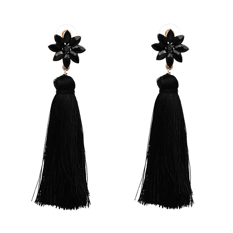 Silk Tassel Floral Stud Earrings | Style Limits