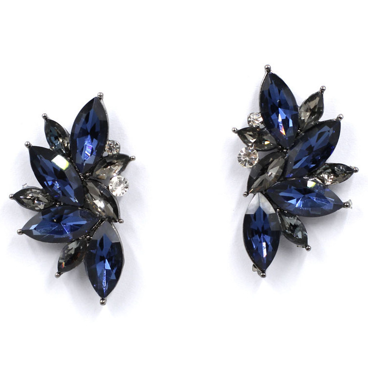 Crystal Leaf Stud Earrings