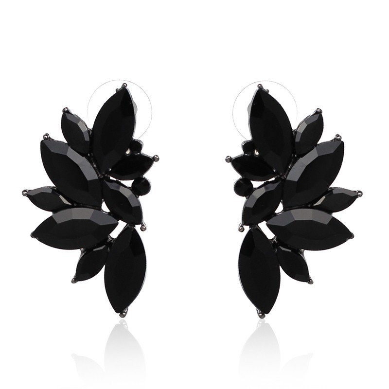 Crystal Leaf Stud Earrings