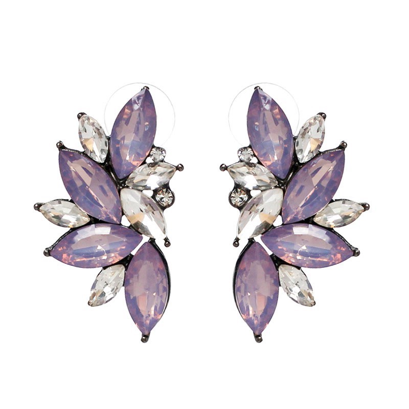 Crystal Leaf Stud Earrings