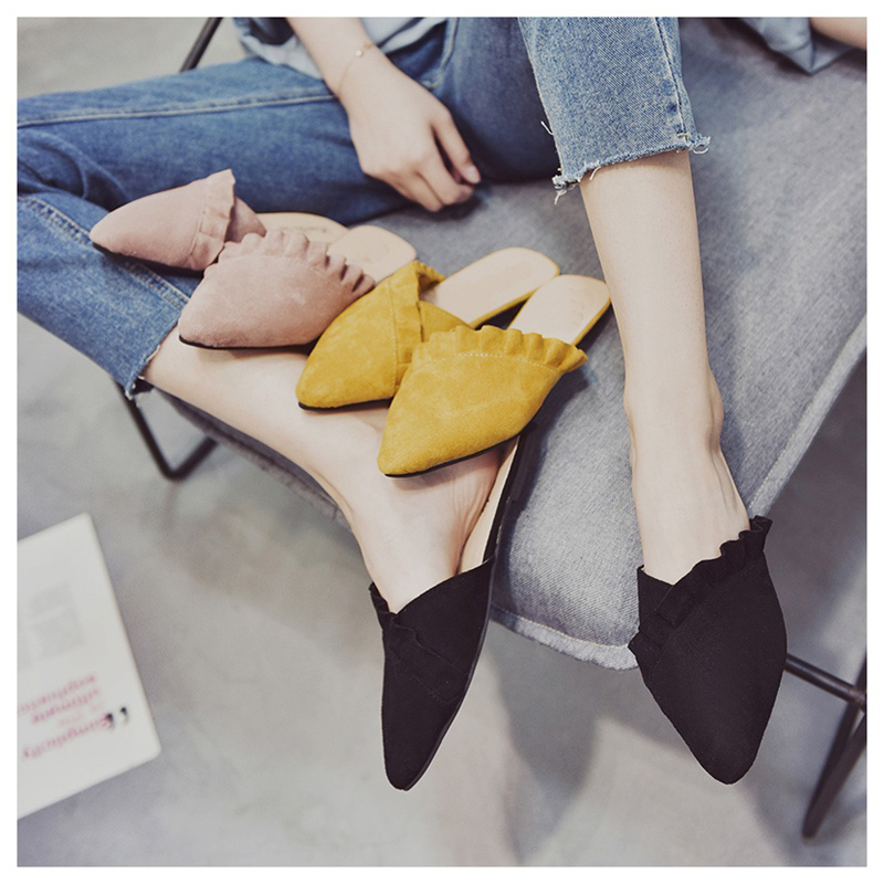 Pointed Toe Suede Mules