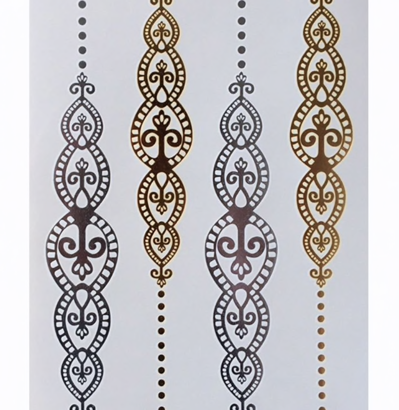 Metallic Henna Tattoo Sticker