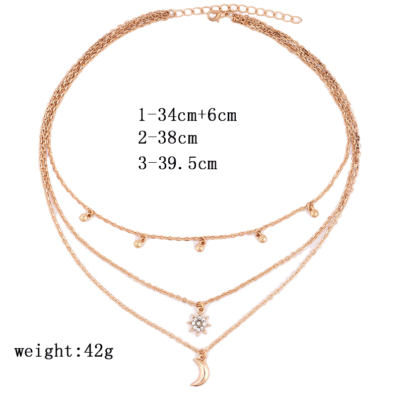 Multilayer Bead Chain Choker Necklace