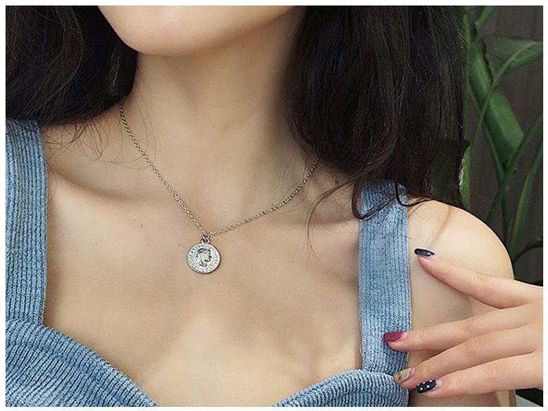 Coin Pendant Chain Necklace