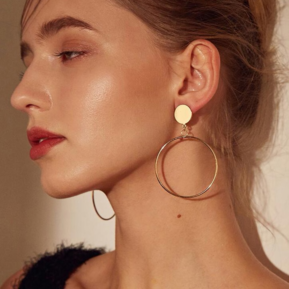 hoop and stud earring