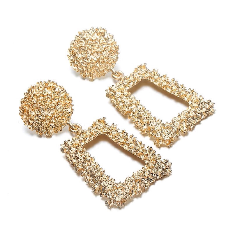 Geometric Textured Statement Earrings