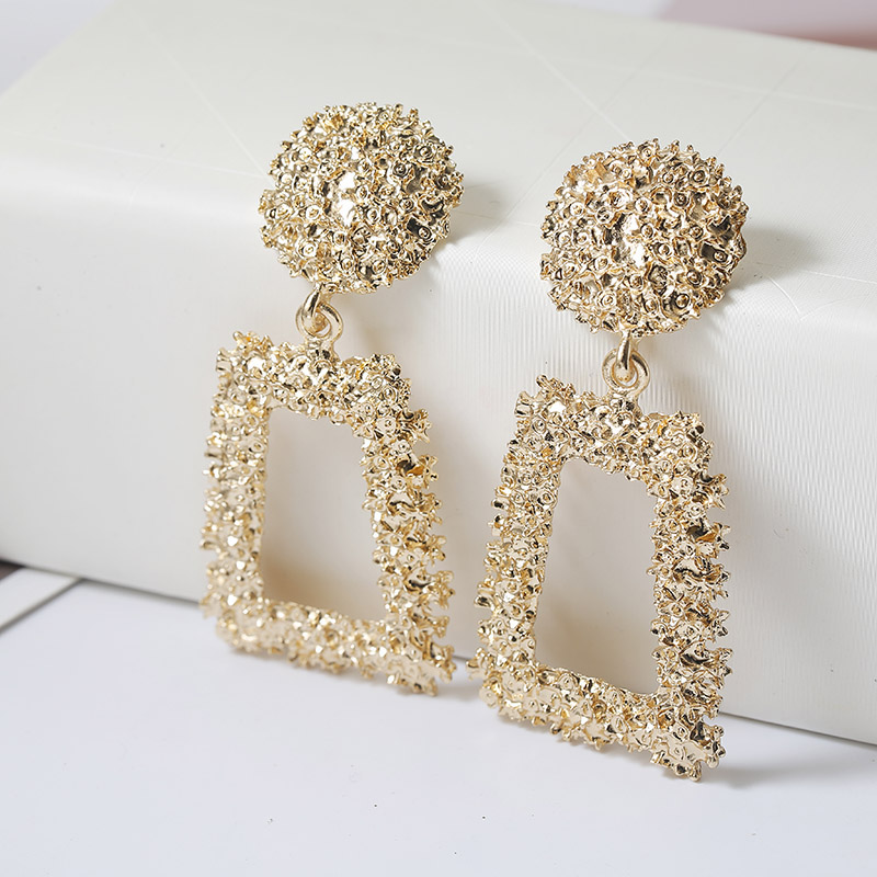 Geometric Textured Statement Earrings