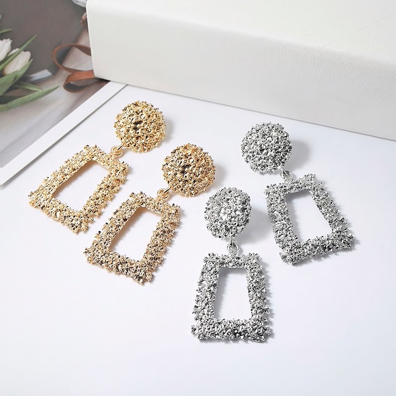 Geometric Textured Statement Earrings