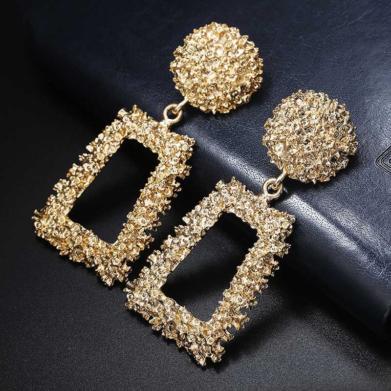 Geometric Textured Statement Earrings