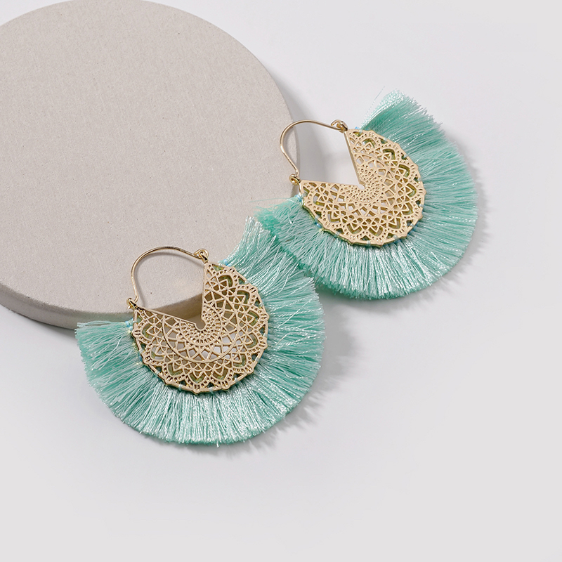 Hollow Metal Fringed Tassel Earrings