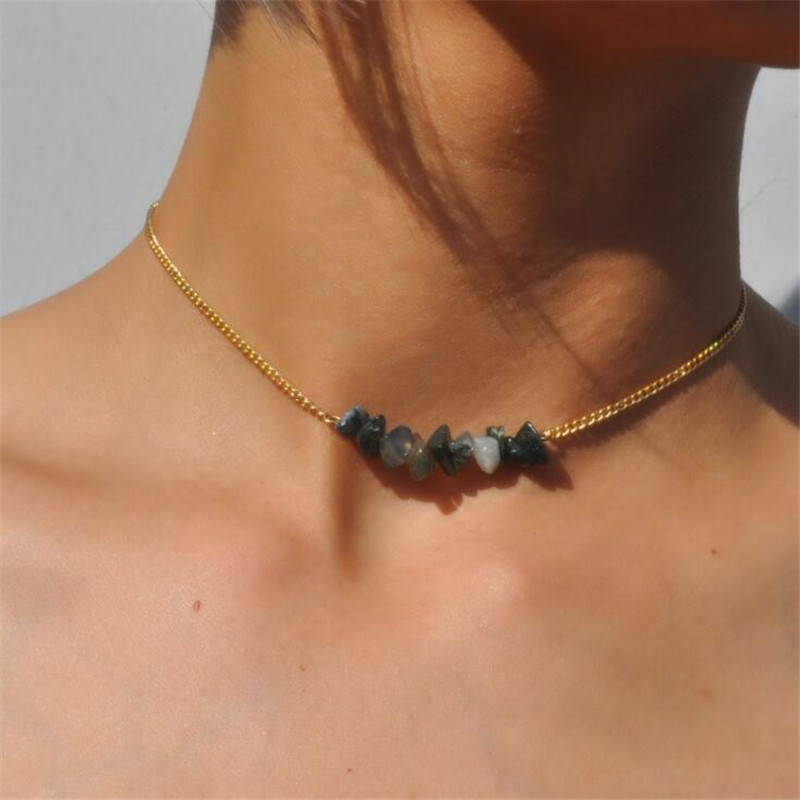 Multi Stone Choker Necklace