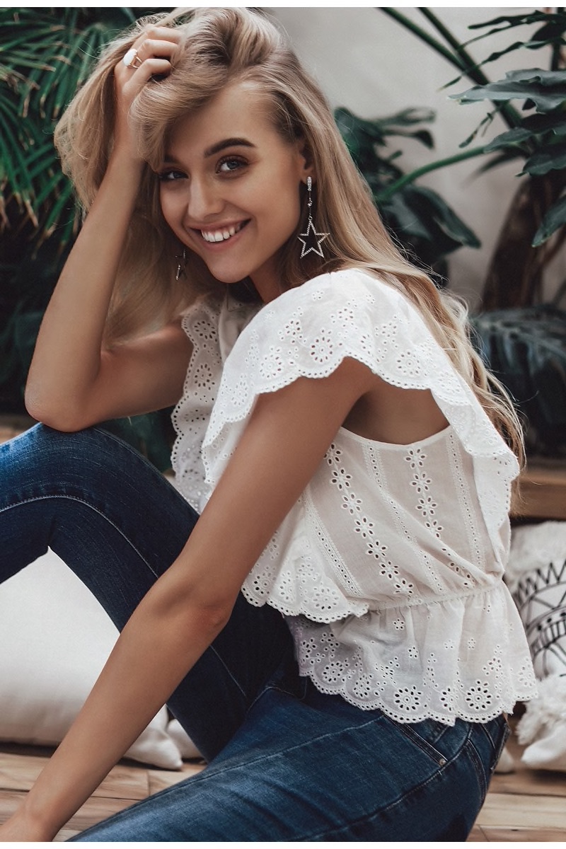 Embroidered V Neck Blouse | Style Limits