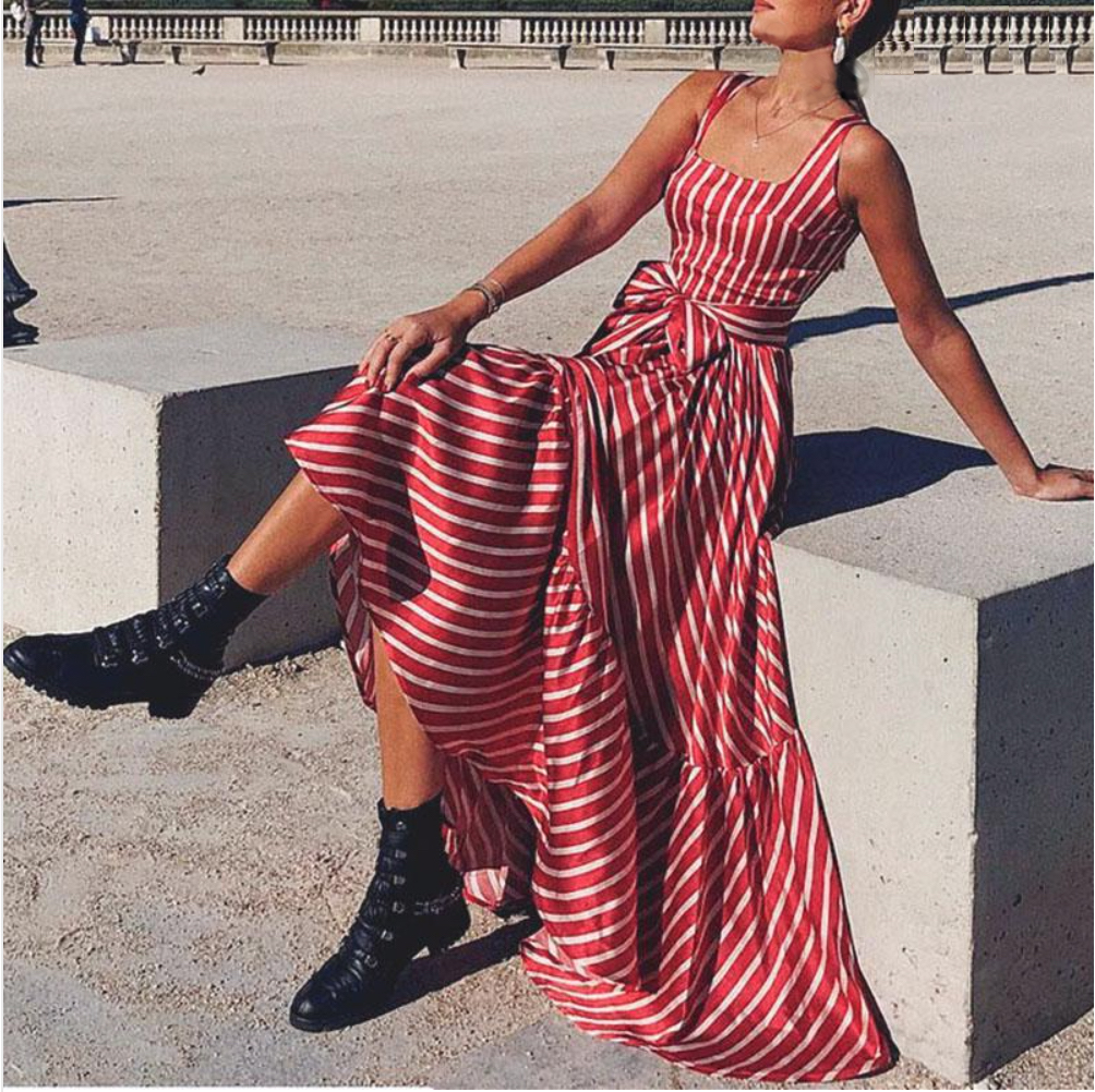 Striped Flare Maxi Dress | Style Limits