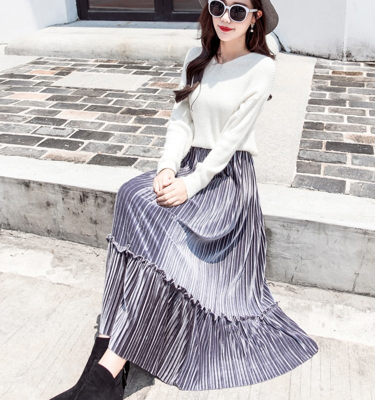 Corduroy Pleated Skirt - Style Limits