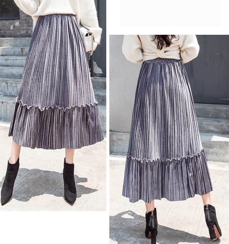 Corduroy Pleated Skirt - Style Limits