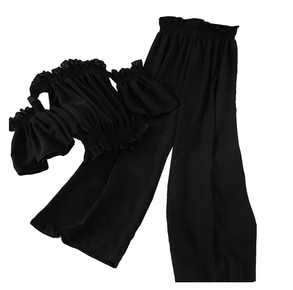 Pleated Crop Top & Pants Set | Style Limits
