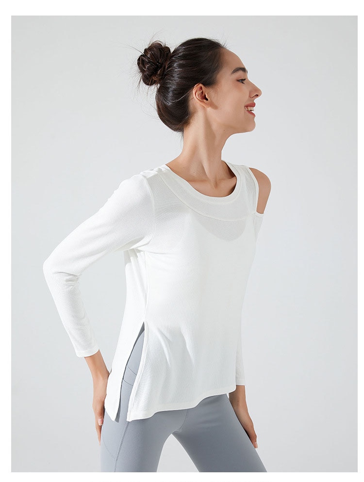 Ribbed Assymetrical Active Wear Top - Style Limits